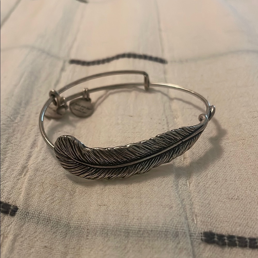 Alex and Ani Silver Feather Bracelet